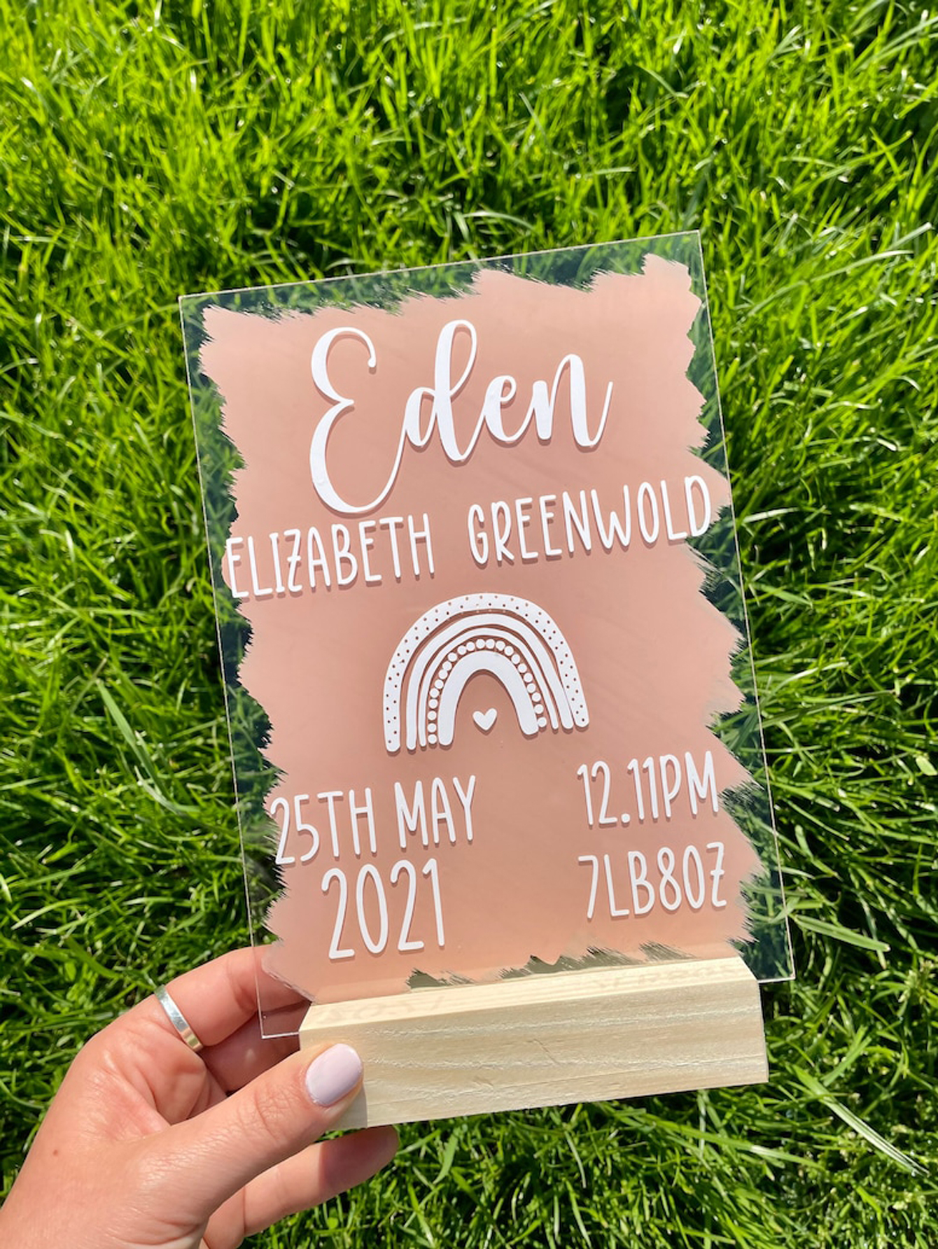 Baby Born Acrylic Sign, Baby Welcome Sign